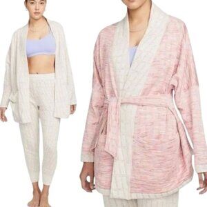 NIKE YOGA WOMENS KIMONO JACKET PINK LONG SLEEVE BELTED 3X